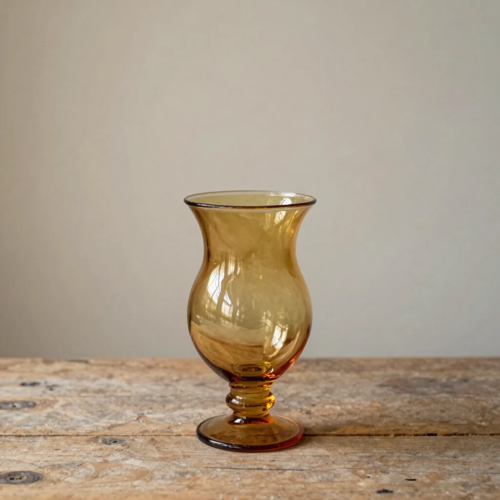 Amber Glass Bud Vase