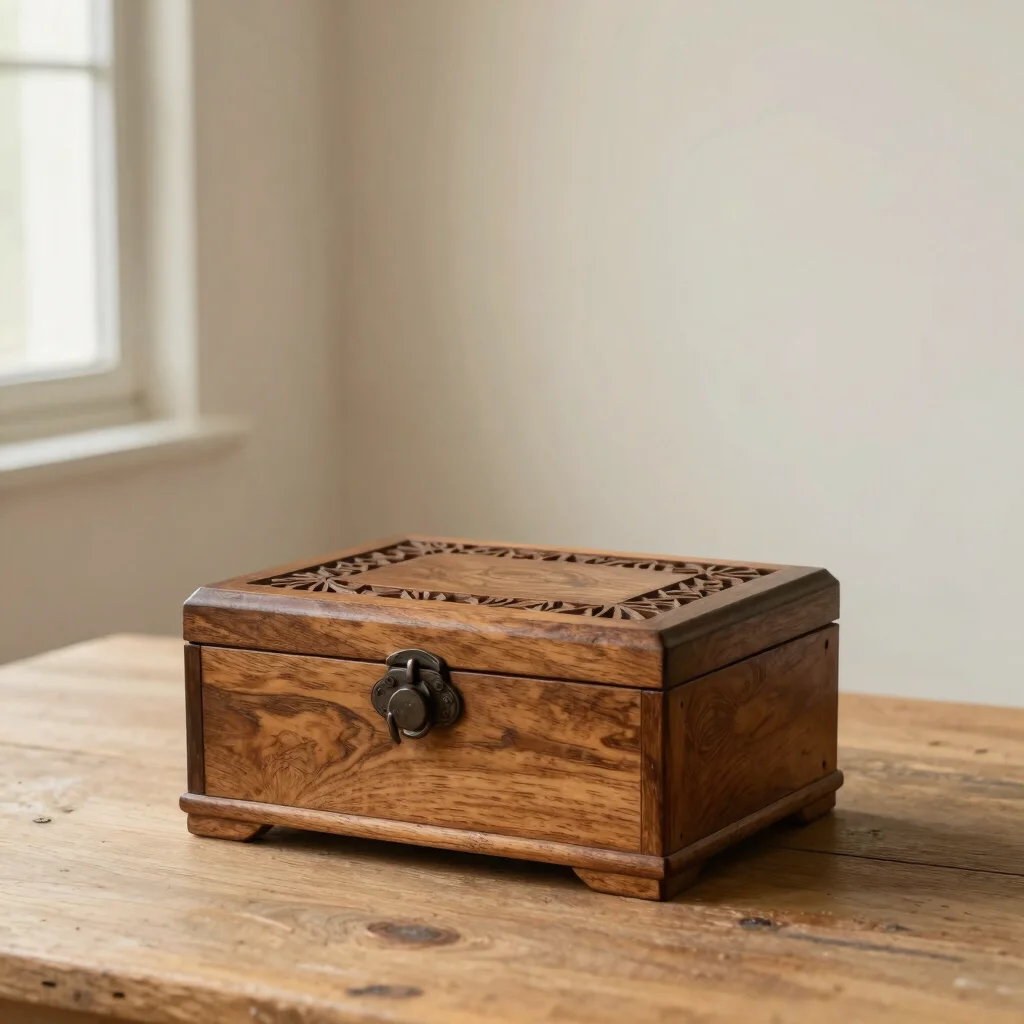 Carved Oak Trinket Box